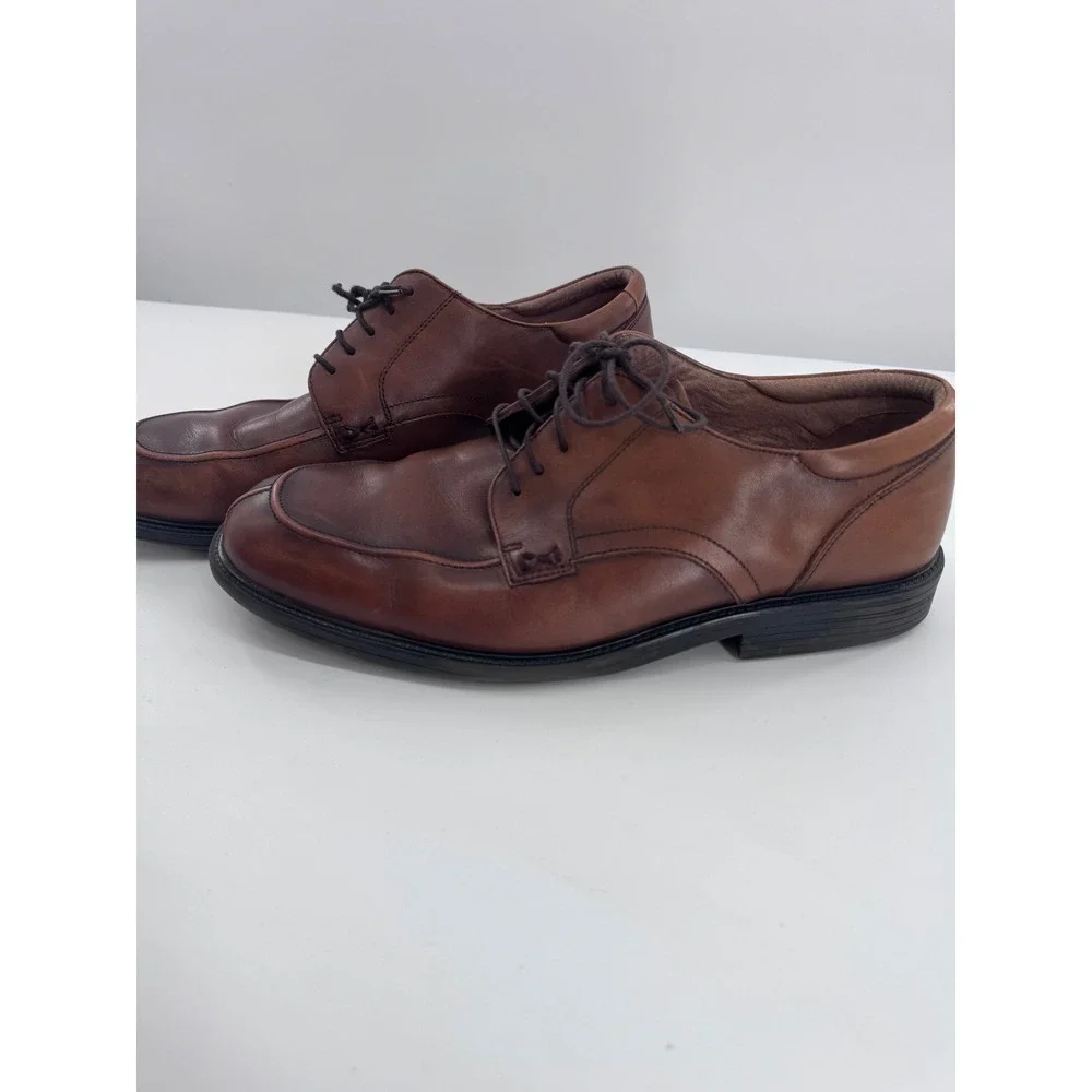 Bostonian Leather Oxford Shoes Men 12W Brown Split Toe Lace Up Derby 28966